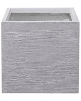 Plant Pot Planter Solid White Fibre Clay Square 40 x 38 cm UV Resistance Beliani