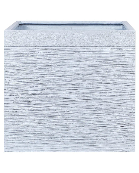 Plant Pot Planter Solid White Fibre Clay Square 50 x 48 cm UV Resistance Beliani