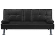 Sofa Bed Black 3 Seater Drop Down Table Click Clack Beliani