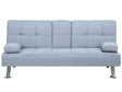 Sofa Bed Light Grey 3 Seater Drop Down Table Click Clack Beliani