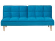 Sofa Bed Blue 3 Seater Reclining Back Quilted Beliani