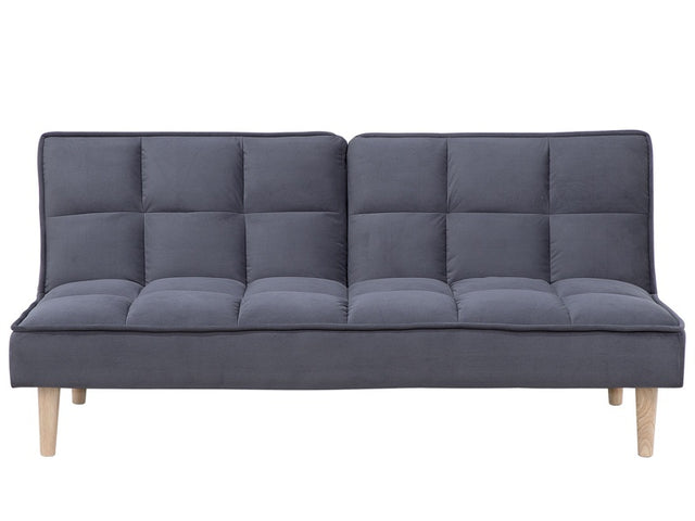 Sofa Bed Dark Grey 3 Seater Reclining Back Quilted Beliani