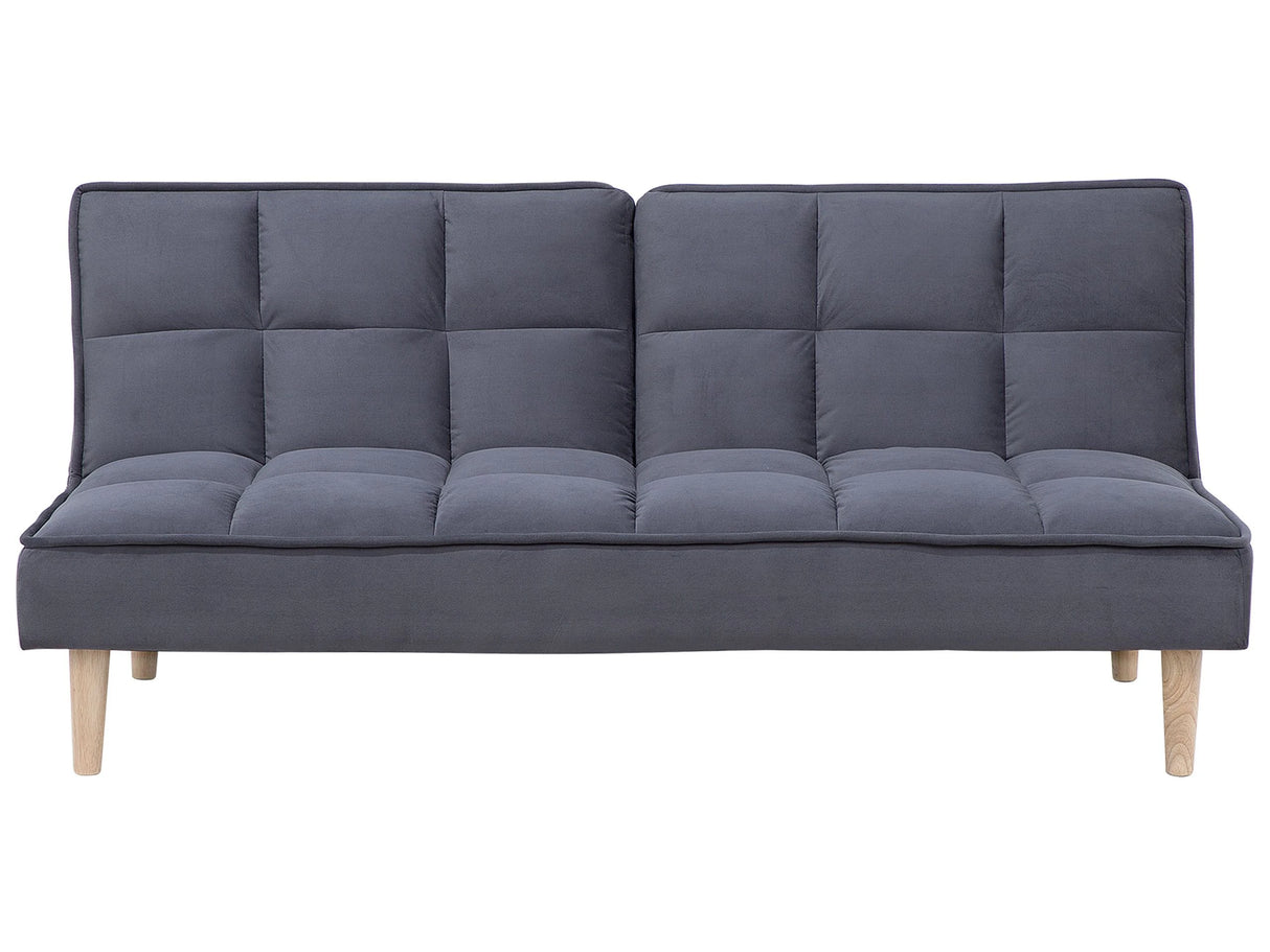 Sofa Bed Dark Grey Fabric 3-Seater Reclining Back Quilted Simple Sleeper Couch Click-Clack Beliani
