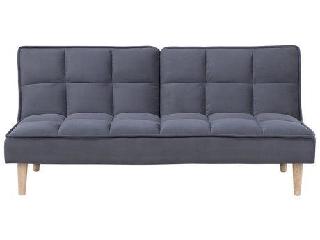 Sofa Bed Dark Grey Fabric 3-Seater Reclining Back Quilted Simple Sleeper Couch Click-Clack Beliani