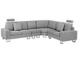 Corner Sofa Light Grey Fabric Upholstery Left Hand Orientation with Adjustable Headrests Beliani