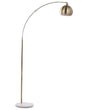 Floor Lamp Brass Colour Metal 210 cm Adjustable Lampshade Industrial Beliani