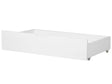 Set of 2 Bed Storage Drawers White Solid Wood Underbed Boxes with Wheels Beliani