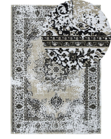 Area Rug Grey 140 x 200 cm Oriental Distressed Living Room Bedroom Beliani