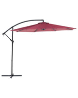 Garden Sun Parasol Burgundy Fabric Steel 300 cm Weather Resistant Beliani