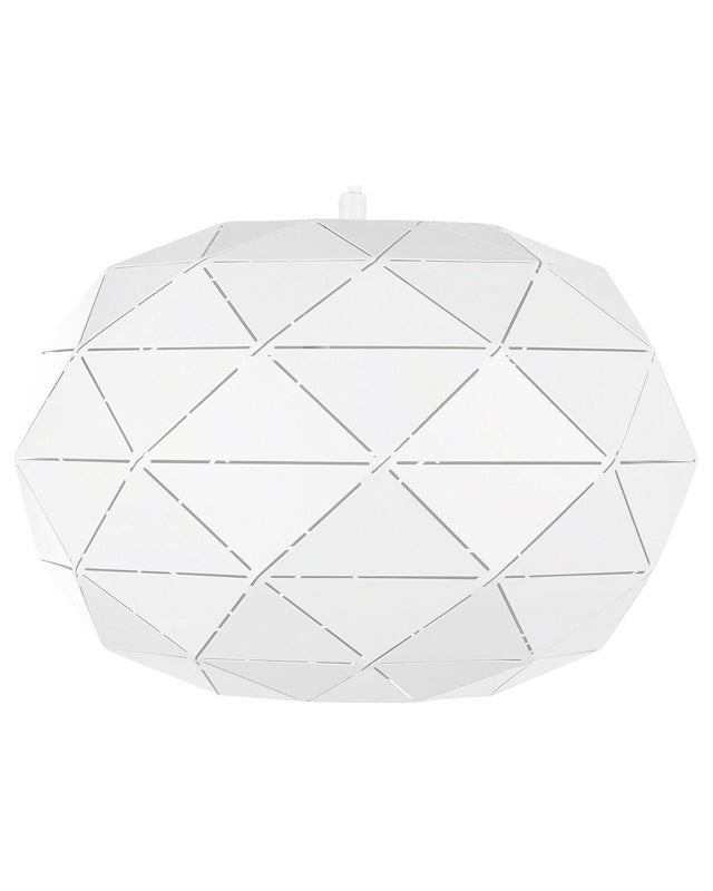 Pendant Lamp White Metal Elements Globe Shape 1-Light Modern Beliani