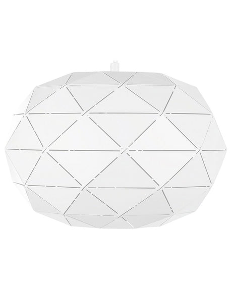 Pendant Lamp White Metal Elements Globe Shape 1-Light Modern Beliani