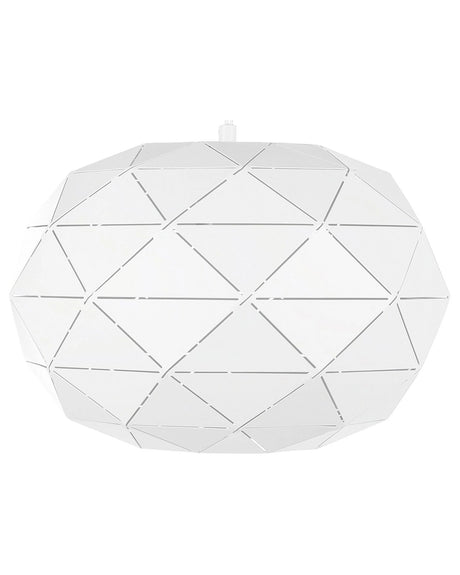 Pendant Lamp White Metal Elements Globe Shape 1-Light Modern Beliani