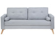 Fabric Sofa Grey Fabric Upholstery 2 Seater Button Tufted with Two Bolsters Beliani