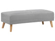 Ottoman Grey Fabric Upholstered Rectangular Solid Wood Legs Minimalistic Modern Beliani