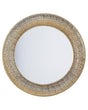 Wall Mounted Hanging Mirror Gold Round 80 cm Decorative Accent Piece Painted Beliani