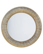 Wall Mounted Hanging Mirror Gold Round 80 cm Decorative Accent Piece Painted Beliani