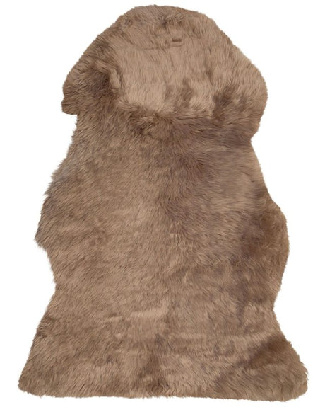 Sheepskin Rug Light Brown 65 x 110 cm Natural High Pile Rustic Style Beliani