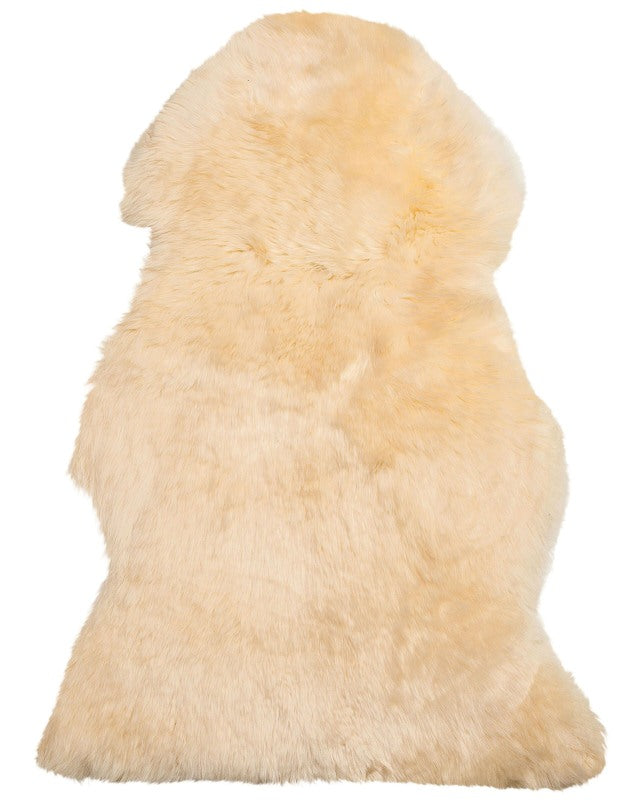 Sheepskin Rug Beige 65 x 110 cm Natural High Pile Rustic Style Beliani