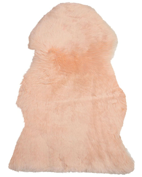 Sheepskin Peach Pink 65 x 110 cm Natural High Pile Rustic Style Beliani