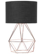 Table Lamp Black Shade Industrial Wire Cage Copper Beliani