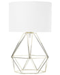 Table Lamp White Shade Industrial Wire Cage Gold Beliani