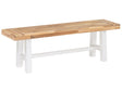 Garden 2-Seater Dining Bench Light Wood Seat White Legs Rustic Country Garden Outdoor Indoor Beliani