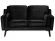 Sofa Black 2 Seater Velvet Oak Wood Legs Classic Mid-Century Living Room Beliani