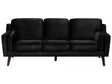 Sofa Black 3 Seater Velvet Oak Wood Legs Classic Mid-Century Living Room Beliani