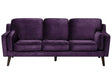 Sofa Violet 3 Seater Velvet Oak Wood Legs Classic Mid-Century Living Room Beliani