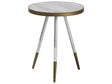 Coffee Table White Marble Effect  44 cm Gold Base Tripod Living Room Beliani