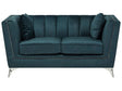 2 Seater Sofa Teal Blue Nail Head Trim Panel Tufting Beliani