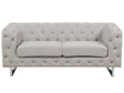 2 Seater Chesterfield Sofa Beige Ivory Button Tufted Beliani