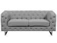 2 Seater Chesterfield Sofa Light Grey Button Tufted Beliani