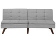 Sofa Bed Grey 3-Seater Quilted Upholstery Click Clack Split Back Metal Legs Beliani