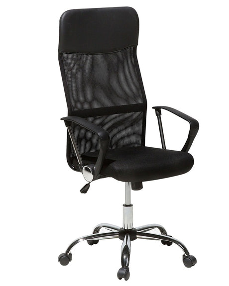 Office Chair Black Mesh Swivel Adjustable Reclining Modern Beliani