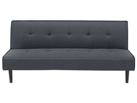 Sofa Bed Dark Grey 3 Seater Buttoned Seat Click Clack Beliani