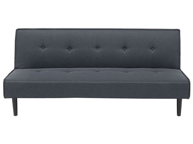 Sofa Bed Dark Grey 3 Seater Buttoned Seat Click Clack Beliani