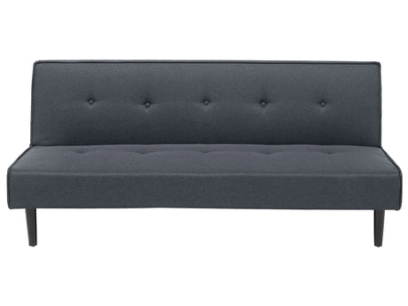 Sofa Bed Dark Grey 3 Seater Buttoned Seat Click Clack Beliani