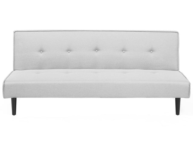 Sofa Bed Light Grey 3 Seater Buttoned Seat Click Clack Beliani