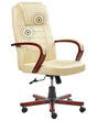 Massage Chair Beige Leather Swivel Gas Lift Adjustable Height with Castors Ergonomic Modern Office Beliani