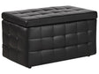 Ottoman Black Faux Leather Tufted Upholstery Bedroom Bench with Storage Beliani