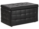 Ottoman Black Faux Leather Tufted Upholstery Bedroom Bench with Storage Beliani
