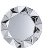 Wall Hanging Mirror Silver Round 70 cm Geometric Frame Gloss Finish Beliani