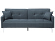 Sofa Bed Dark Blue 3 Seater Buttoned Seat Click Clack Beliani