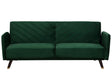 Sofa Bed Emerald Green Velvet Fabric Modern Living Room 3 Seater Wooden Legs Track Arm Beliani