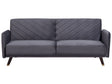 Sofa Bed Grey Velvet Fabric Modern Living Room 3 Seater Wooden Legs Track Arm Beliani