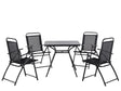 Outdoor Dining Set Black Steel 5 Pieces Table Folding Chairs 4 Seater Modern Garden Beliani