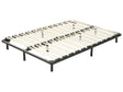 Freestanding Bed Base EU Super King 6ft Wooden Slats Black Steel Frame with Legs Wooden Slats Beliani