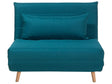 Small Sofa Bed Blue Fabric 1 Seater Fold-Out Sleeper Armless Scandinavian Beliani