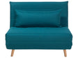 Small Sofa Bed Blue Fabric 1 Seater Fold-Out Sleeper Armless Scandinavian Beliani